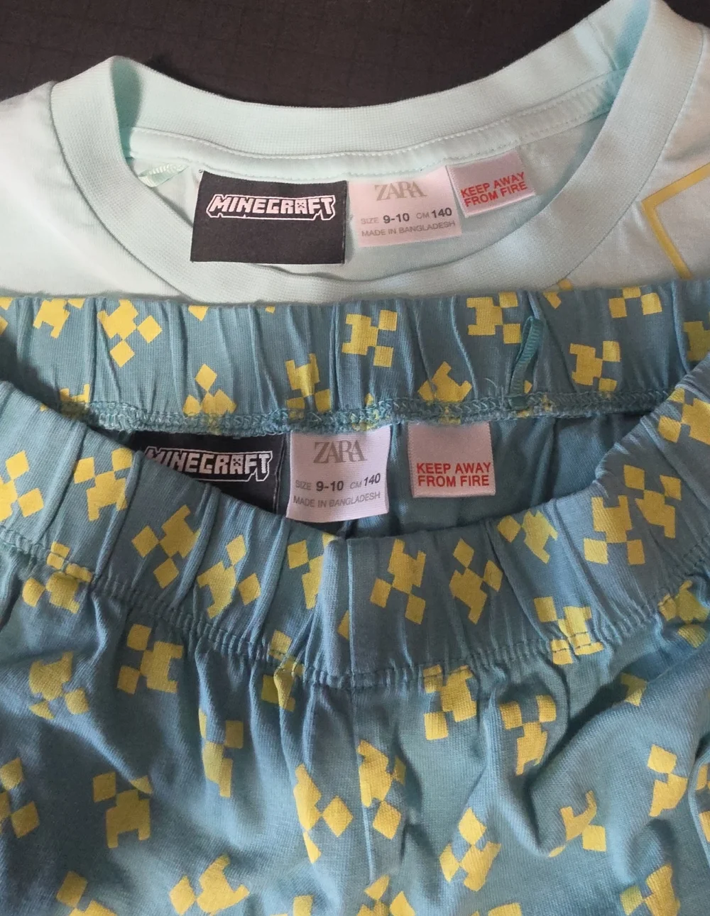 Kids Light Blue Creeper Pajama Set